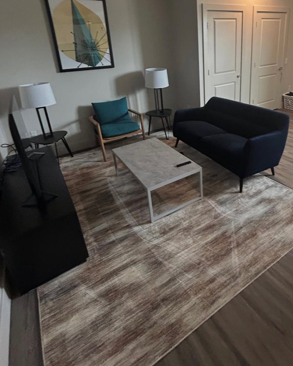 A furnished living room styled and refreshed by BTI Clean